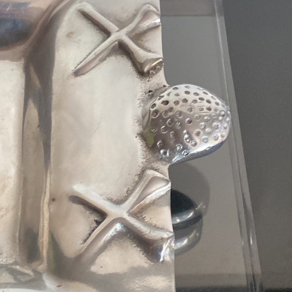 HOLLAND BOONE POLISHED PEWTER DECORATED SQUARE TRAY - Picture 4 of 6